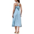 thumbnail image 3 of Midi Dress for Women's V Neck Sleeveless A-line Backless Beach Sundress M Light Blue, 3 of 6