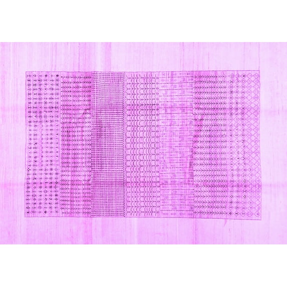 Ahgly Company Indoor Rectangle Solid Purple Modern Area Rugs, 8' x 12'