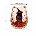 thumbnail image 3 of Halloween Harvest Witch Glass Cups, Halloween Decor, Halloween Glasses, Halloween Drinking Glasses, 4.2*2.7 Inch Warm Yellow Fall Harvest Witch Designed Stemless Tumbler for Serving Water, 3 of 5