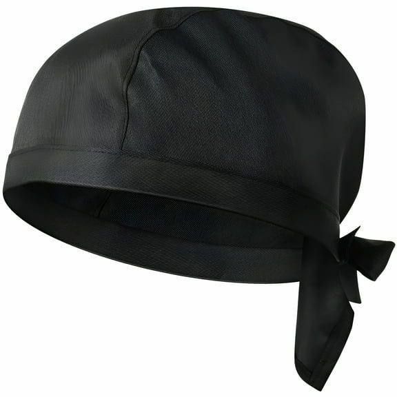 TELOLY Black Chef Hat for Adults with Adjustable Bands - Unisex Kitchen Cap