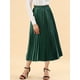 thumbnail image 5 of Falda Midi Plisada de Cintura Elástica Metálica para Mujeres Inspire Chic 2XL Verde Oscuro, 5 of 7