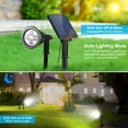 thumbnail image 4 of Solar Powered Spotlight Outdoor Dusk To Dawn Light Wall Path Lawn Garden Lamp Waterproof, 4 of 10