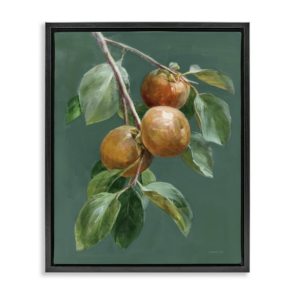 Stupell Industries Autumn Harvest Fruits Food & Beverage Painting Black Floater Framed Canvas Art Print Wall Art, 17 x 21