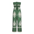 thumbnail image 4 of LEBONYARD Womens Pants Plus Size Clearance,Summer Border Women Clothing New foreign Trade Fashion Printed Tube Top Suspender Jumpsuit Wide Leg Pants Green L, 4 of 5