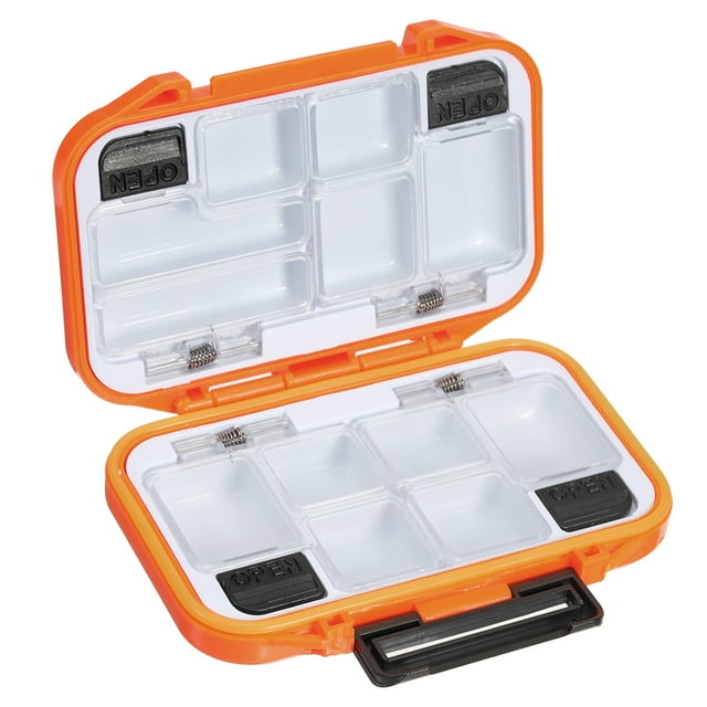 Unique Bargains Waterproof Fishing Lure Box, Two-Sided Plastic Fish Tackle Bait Small Case Storage Container, Orange