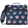 thumbnail image 2 of Zipper Binder with Shoulder Strap 2 inch 3 Ring Waterproof File Folder Organizer Bag 500 Sheet Cute Cat Paw Pattern, 2 of 8