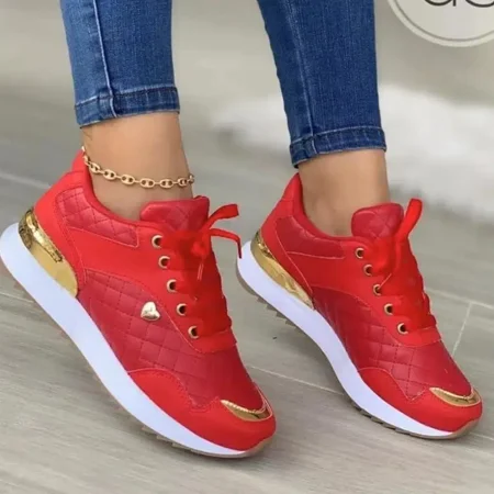 

Women‘s Faux Leather Casual Shoes Lightweight Low Top Lace Up Sneakers Women‘s Sport Running Shoes