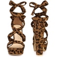 thumbnail image 3 of BLISSFUL STEP Women's Lace Up Platform Block Heel Sandals Leopard 8, 3 of 6