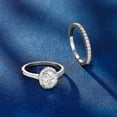 thumbnail image 3 of SFTING Wedding Set for Woman 925 Sterling Silver Oval Cut Engagement Wedding Rings Set 5A CZ Size 7, 3 of 7