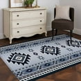 thumbnail image 3 of 2.7x5 Area Rugs, Blue Aztec Non-Skid Rubber Backing Large Rectangle Rugs - Living Room Bedroom Home Office, Boho Southwest Farmhouse Ethnic Motifs Indoor Floor Mat Carpets Washable Rug, 3 of 9