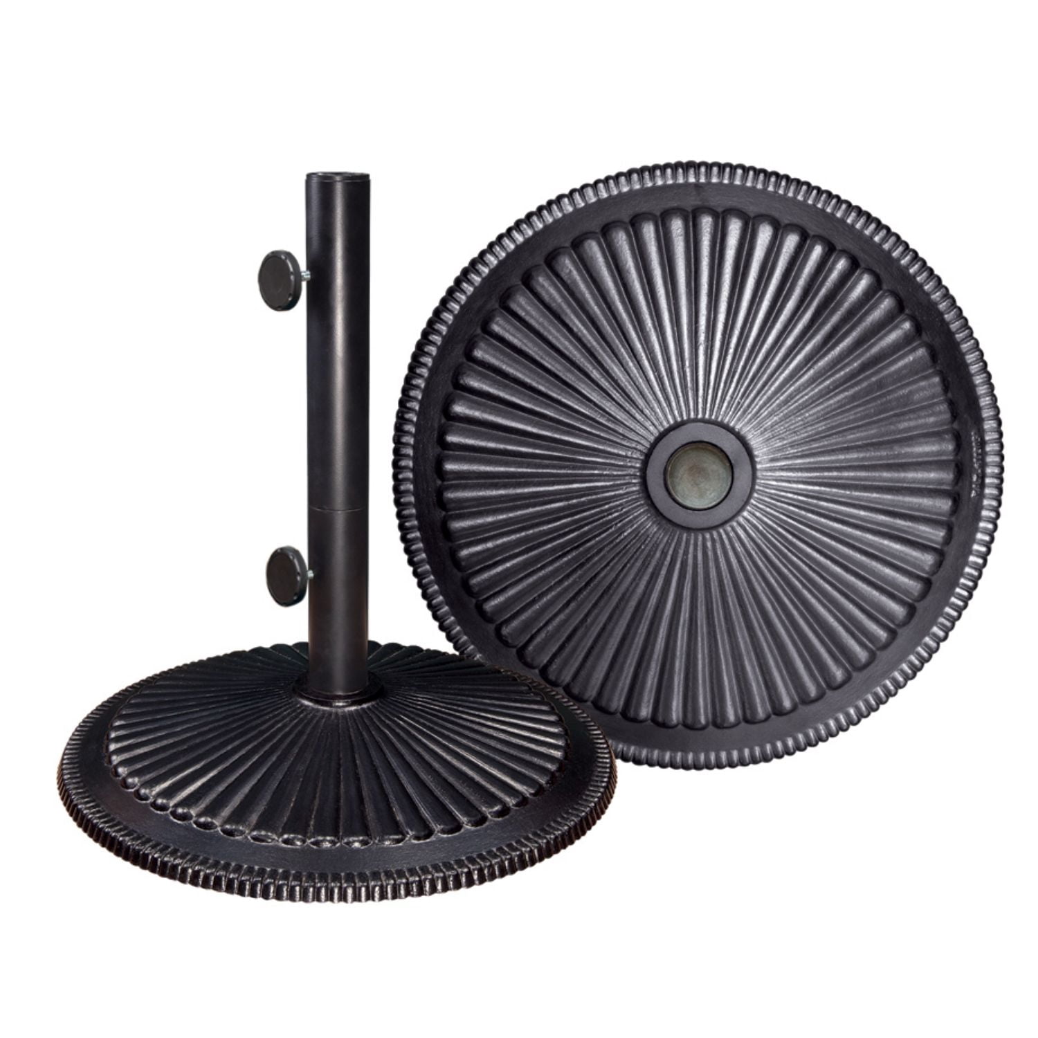 SimplyShade 20.25" Black Durable Round Umbrella Stand, 50lbs