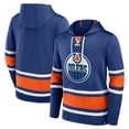 thumbnail image 2 of Men's Edmonton Oilers Puck Deep Lace-Up Pullover Hoodie - Blue, 2 of 3