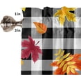 thumbnail image 5 of Curtain Valances for Windows, Thanksgiving Fall Maple Leaves on Buffalo Plaid Black White Rod Pocket Valance Window Treatments Short Curtains for Kitchen Bathroom Living Room 54 x 18 Inches, 1 Panel, 5 of 6