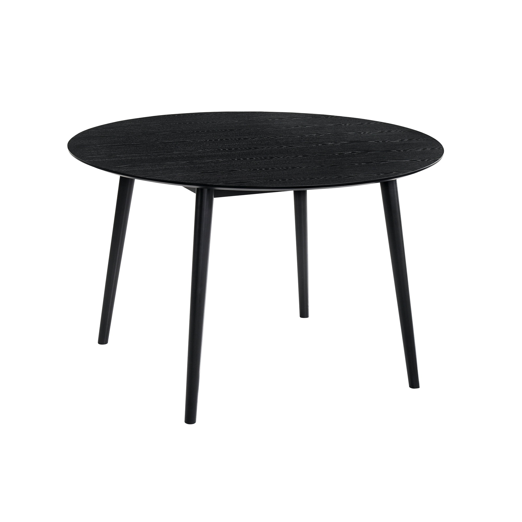 Arcadia and Juno 48" Round Charcoal and Black Wood 5 Piece Dining Set