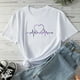 thumbnail image 2 of Camisetas de cuello redondo para mujer Camisetas con estampado de corazón Camisetas de manga corta Blusa Tops Fridja gope1452, 2 of 8