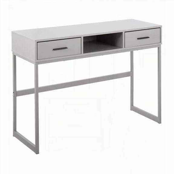 Contemporary Grey Metal & Wood Console Table by LumiSource with Storage
