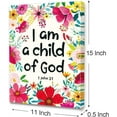 thumbnail image 2 of Y068 I Am A Child Of God Wall Art Canvas,Religious Bible Verse Prints Flower Framed Wall Art,Ready to Hang For Nursery/Home/Bedroom Decor Motivational Canvas Wall Art Gifts for Kids Teens Girls Women, 2 of 6