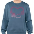 thumbnail image 2 of Heart Flowers Stethoscope Sweatshirt Unisex 2X-Large Indigo Blue, 2 of 5