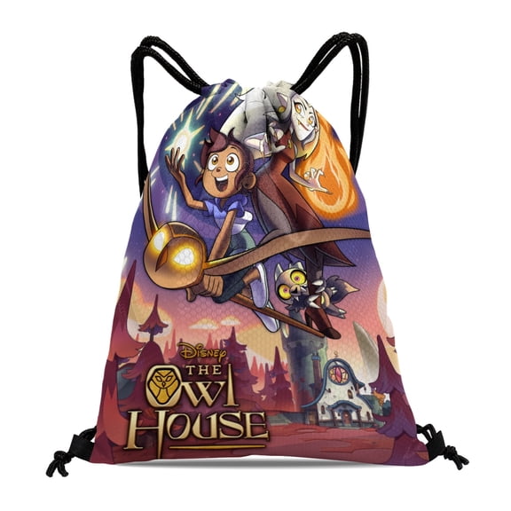 Drawstring Backpack for The Owl House Sackpack Adults Women Men Party Favor Bags Sports for Gym Travel Swimming Hiking Camping Tote Bag 11.8 × 15.7 in
