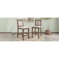 thumbnail image 2 of TOPMAX 3-Piece Wood Drop Leaf Dining Table Set, Brown, for Small Spaces. Rubberwood Table &amp; 2 Upholstered Chairs, Rustic Style, Seats 2, Extendable., 2 of 33