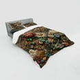 thumbnail image 2 of Ambesonne Floral Eucalyptus Bedding Set 4 Pcs, Art Nouveau Bloom, Queen, Sepia Multicolor, 2 of 2