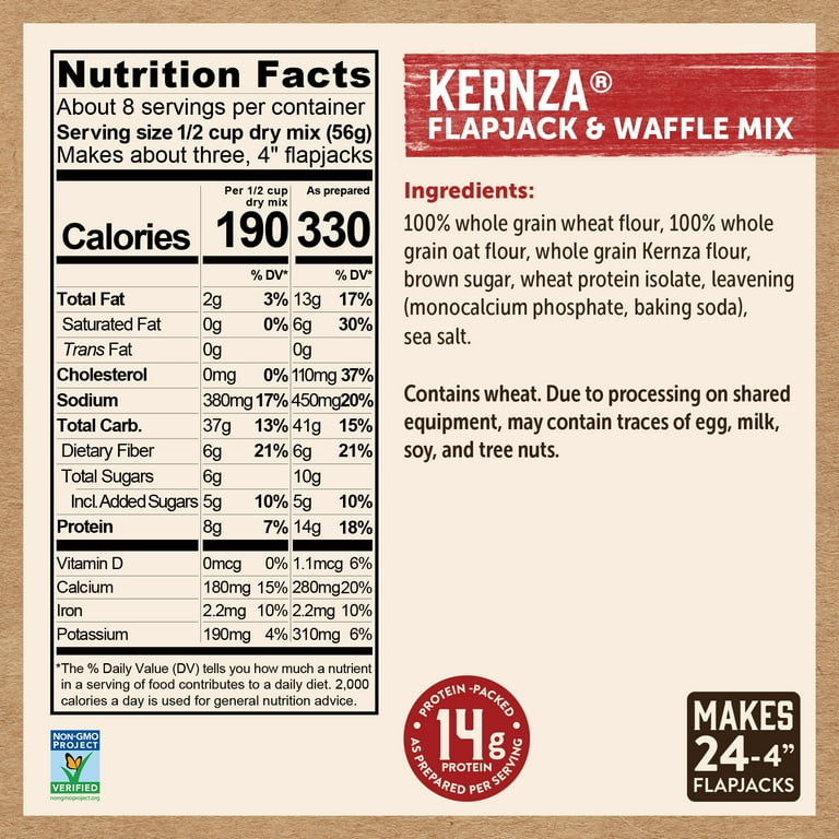 Kodiak Kernza Power Cakes, Pancake & Waffle Mix, Original, High