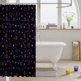 thumbnail image 3 of Manfei Kawaii Stars Shower Curtain 72Wx78L,Galaxy Theme Bath Curtain,Black Purple, 3 of 5