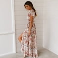 thumbnail image 4 of Vintage Clothing Women's Floral Maxi Dresses Boho Button Up Split Summer Casual Long Dress Beach Party Dress, Sizes S-2XL, 4 of 5