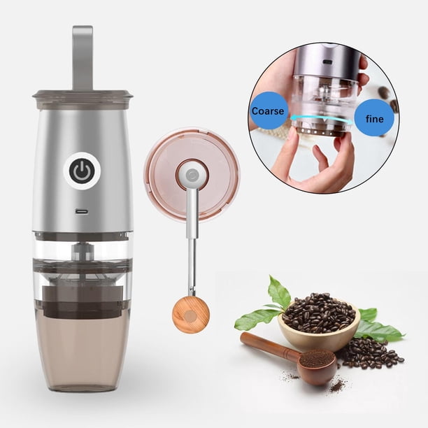 Molinillo de café en grano portátil recargable pequeño con mezclador de Plata metálica BLESIY molinillo de cafe