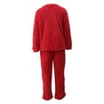 thumbnail image 5 of Tnhcen Women's Pajama Set Double - faced Fleece Spring Thermal Sleepwear Cozy Fuzzy Pajamas Plus Size S - XL Long Sleeve Button Front Cherry Embroidered Loungewear, 5 of 5