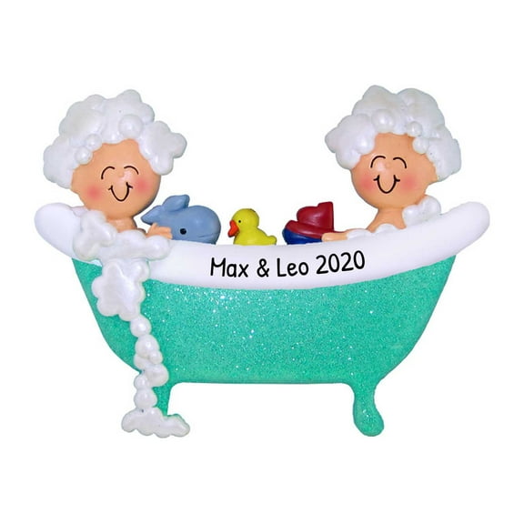 Ornaments by Elves Personalized Toddler Ornament 2024 -  Twins in Tub 2nd Christmas Tree Ornament