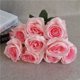 thumbnail image 4 of Ramo de novia de boda de flor de rosa artificial de 10 cabezas, ramo de flores de simulación de oficina en casa, rosa falso, rosa claro sidaley HA7036-03B, 4 of 5