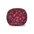 thumbnail image 1 of Fruit Storage Toy Bag Chair, Natural Themed Strawberry Silhouettes Cartoon Style Seasonal Art, Stuffed Animal Organizer Washable Bag, Small Size, Dark Fuchsia and Coral, by Ambesonne, 1 of 3