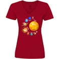 thumbnail image 3 of Inktastic Sun and Planets- Yes, and Pluto Women's V-Neck T-Shirt, 3 of 5