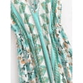 thumbnail image 2 of Women Wild Floral Print Backless Sexy Beach Bohemian Maxi Dress Lady High-Low Tassel Strapless Vacation Boho Dress, 2 of 6