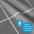 thumbnail image 3 of Sweet Home Collection Extra Soft Deep Pocket Window Pane Bedroom Sheet Set - Gray, Twin, 3 of 3