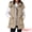 Khaki, variant on DARING DIVA Women's Puffer Vest Coat Hooded Zip Up Long Sleeveless Jacket S Khaki