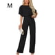 thumbnail image 5 of Sonducket Mono de manga larga con cuello para mujer, mono de cintura alta de Color sólido con cinturón, ropa de moda elegante conjuntos de ropa Negro METRO Sonducket AP010360-14, 5 of 6