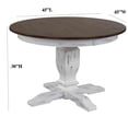 thumbnail image 5 of 5-Piece Solid Wood Extendable Dining Set in White & Brown, 5 of 8