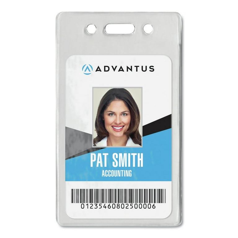 Advantus Proximity ID Badge Holders, Clear, Vertical, 2.68