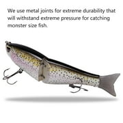 Bassdash SwimShad Glide Baits Jointed Swimbait Bass Pike Salmon Trout Muskie Fishing Lure 7in /62.5g