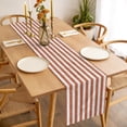 thumbnail image 3 of Orange Red Stripes Table Runner Farmhouse Striped Geometric Simple Art Tablerunners 18 x 72 Inch, Table Decorations Tabletop Scarf for Summer Gathering Holiday Farmhouse Kitchen Dining Decor, 3 of 7