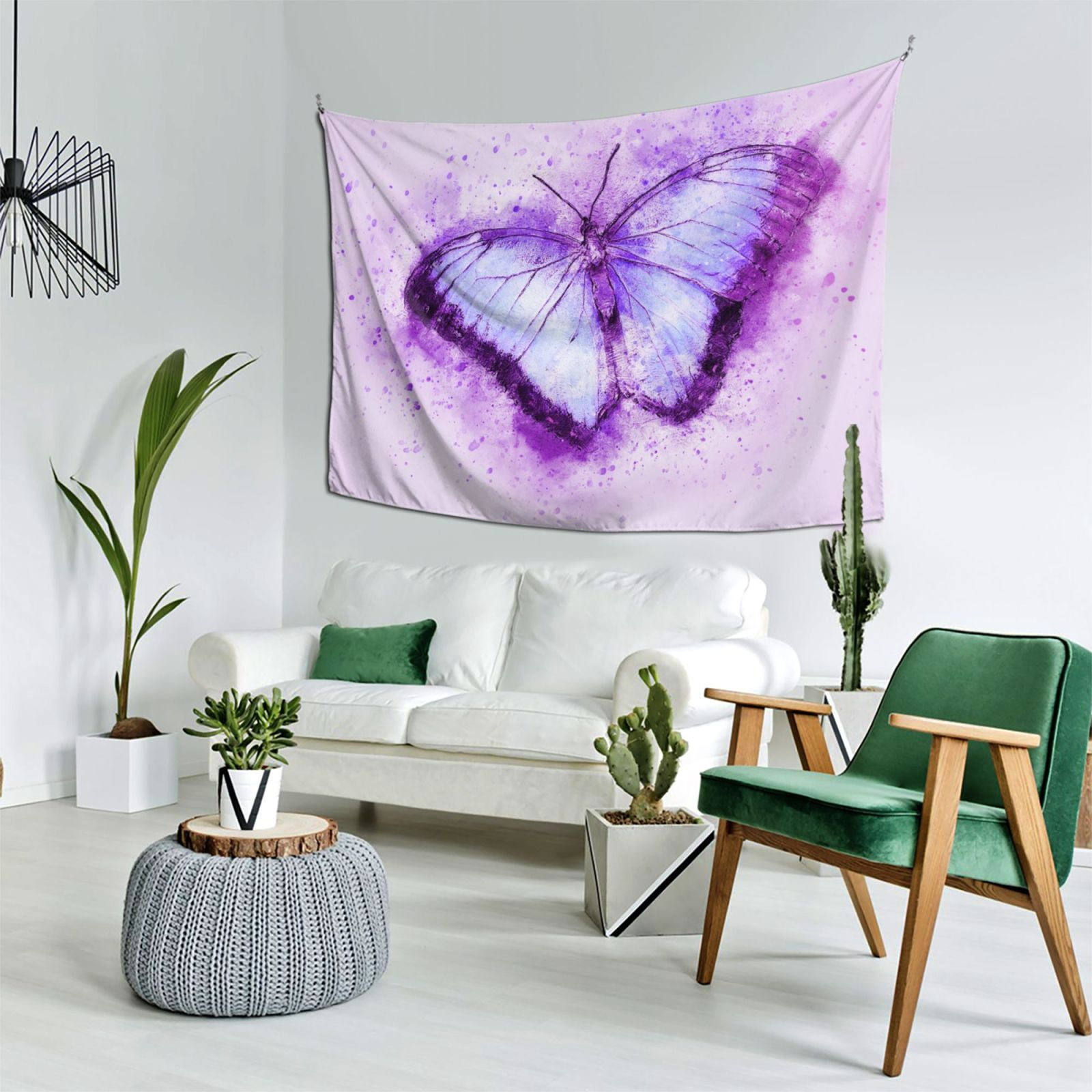 Lilac Butterfly Tapestry Butterfly Style Wall Decor Home Decor