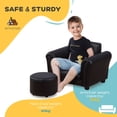 thumbnail image 4 of Qaba Kids Sofa Chair with Matching Ottoman for Ages 18 to 36 Months, Black, 4 of 9