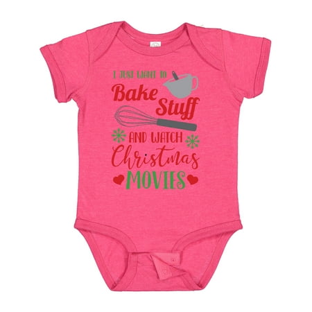 

Inktastic I Just Want to Bake Stuff and Watch Christmas Movies Gift Baby Boy or Baby Girl Bodysuit