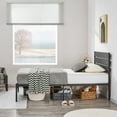 thumbnail image 4 of VECELO Twin Size Platform Bed Frame with Wooden Headboard, Rustic Country Style Mattress Foundation, No Box Spring Needed, Black, 4 of 10
