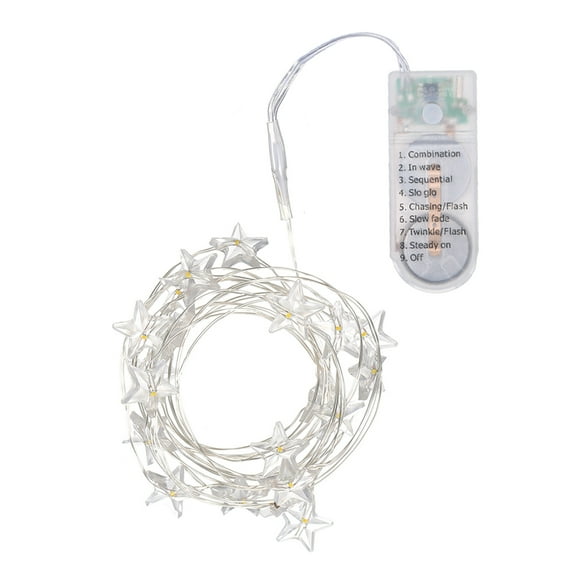 Mistaha 2 Meters 20 LEDs Star Shape S-tring Light Combination/ In Wave/ Sequential/ Slo Glo/