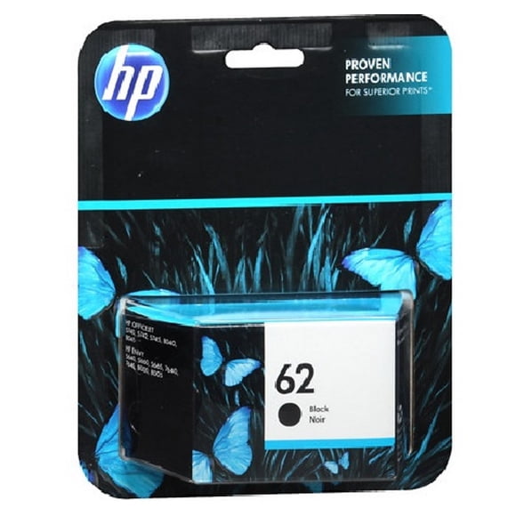 HP 62 Ink Cartridge with Proven Performance For Superior Prints Compatible with HP Envy 564, 5660, 5665, 7640, 7645, 8000, 8005, 1 Each, Black Noir