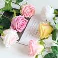 thumbnail image 3 of 1 Branch Artificial Flower Fresh-keeping Artistic Bright-colored Romantic Faux Silk Rose Flower Stem Party Decor, 3 of 7