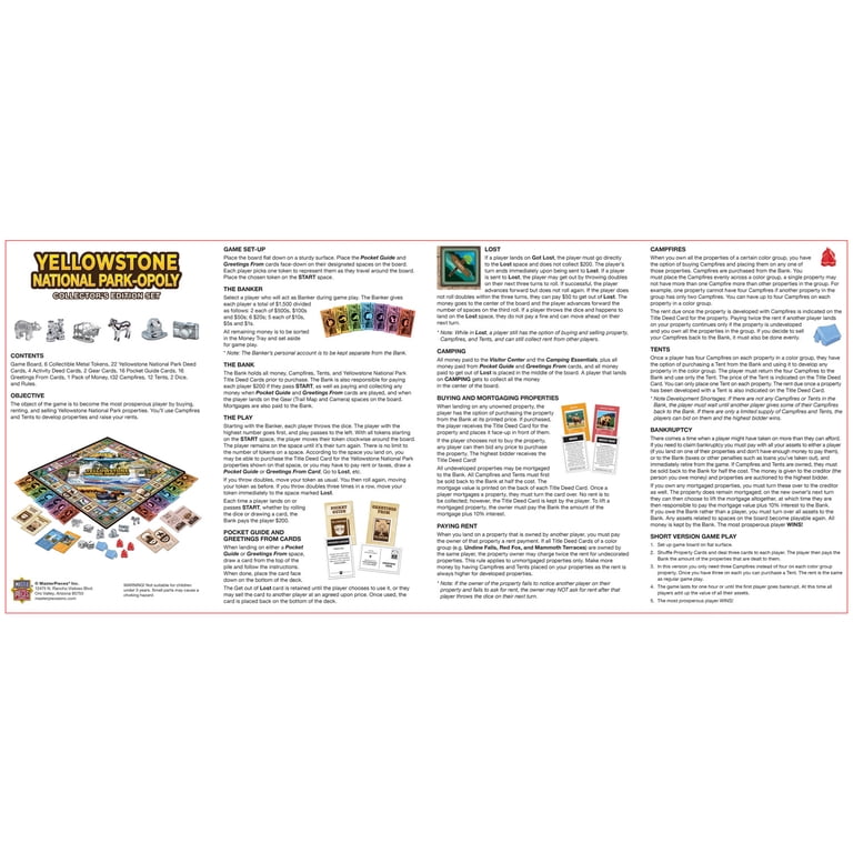 Yellowstone National Park Themed Board Game photo 5
